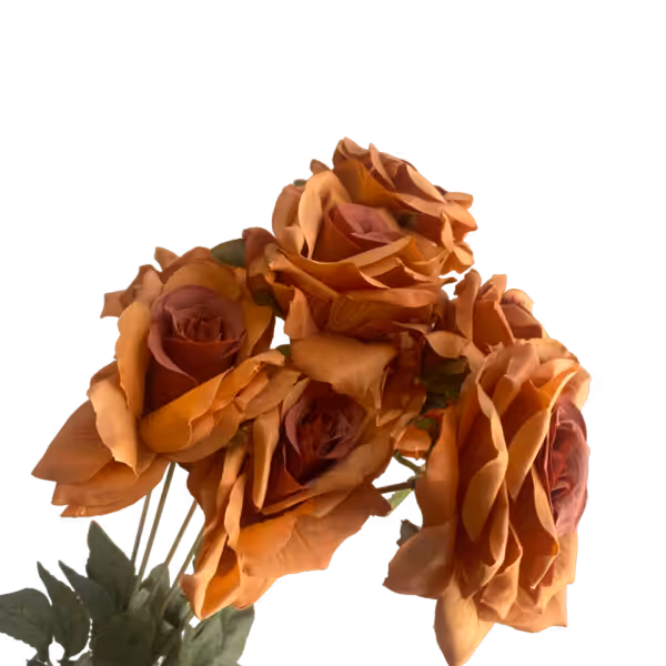 Burnt Orange Isabella 9-Head Rose Bunch