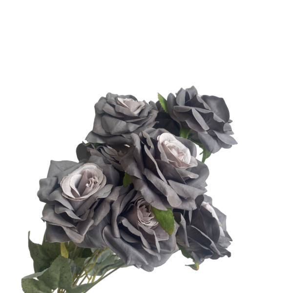 Grey Isabella 9-Head Rose Bunch