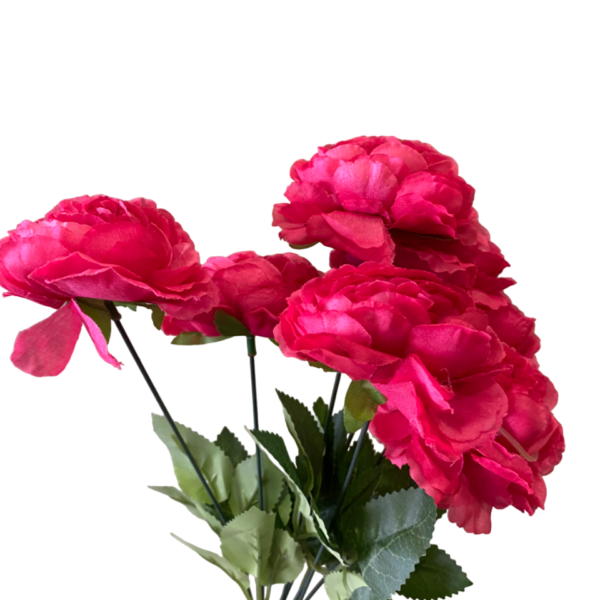 Hot Pink Lydia Peony 7-Head Bunch