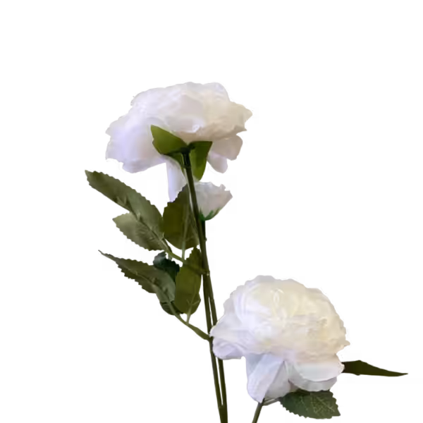 White Antonia Silk Peony Spray