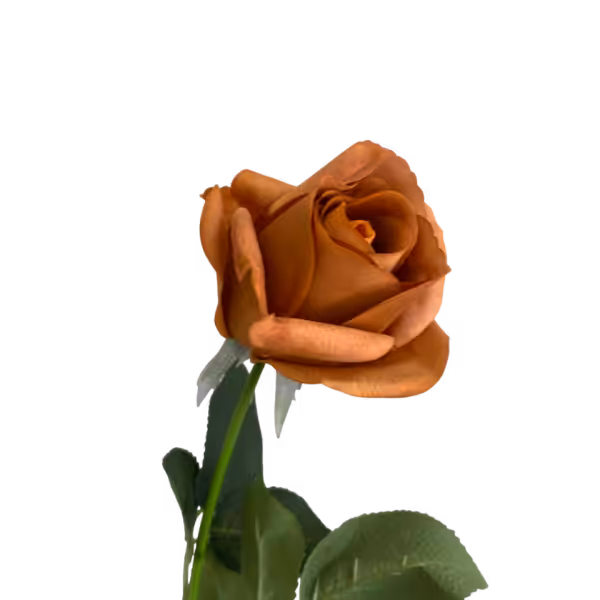 Burnt Orange Emma Real Touch Rose Bud
