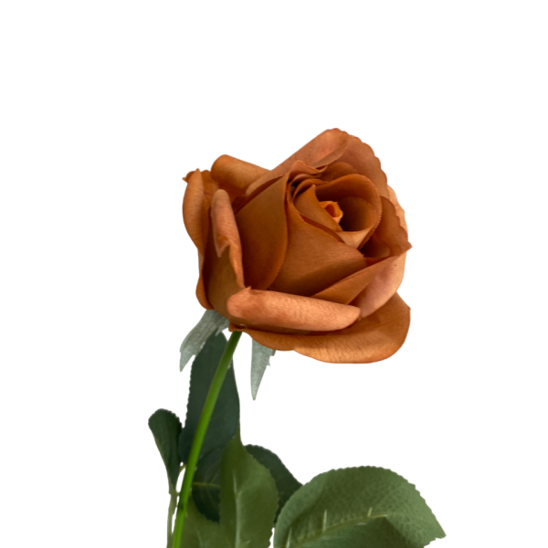 Burnt Orange Emma Real Touch Rose Bud