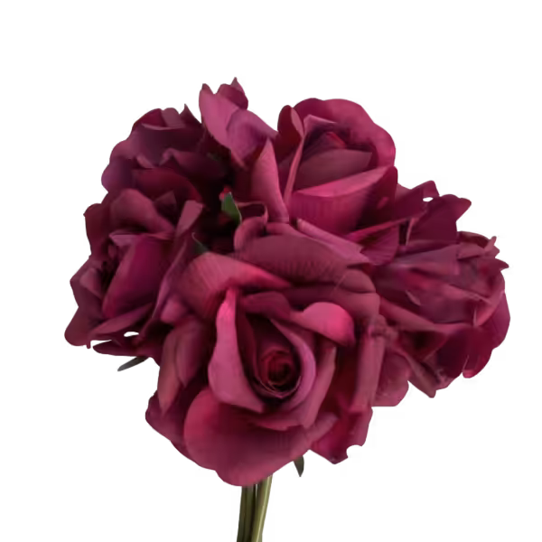 Dark Fuchsia Capri Real Touch Rose Bunch