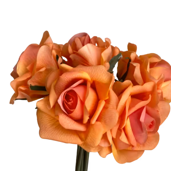Orange Capri Real Touch Rose Bunch