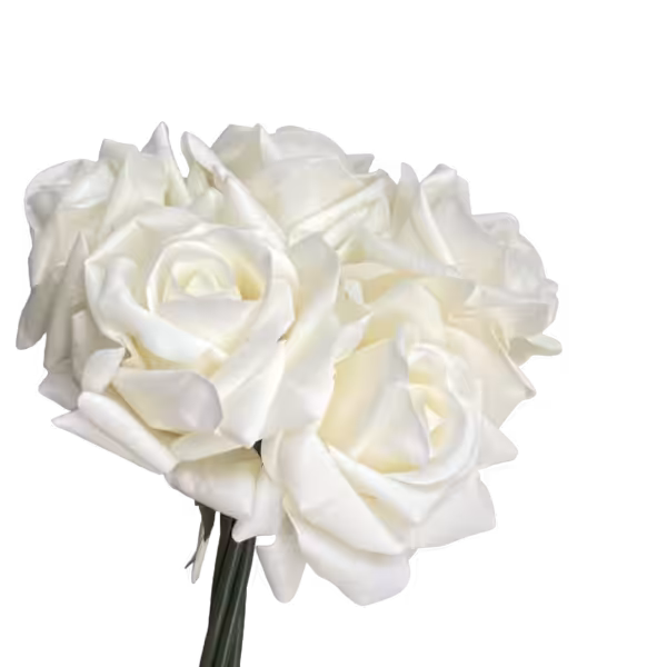 White Capri Real Touch Rose Bunch