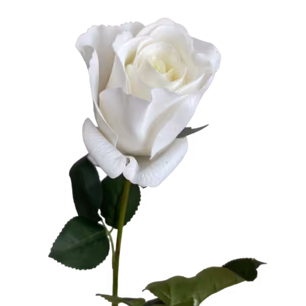 White Emma Real Touch Rose Bud