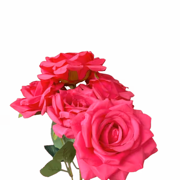 Hot Pink Natalia 7 Head Silk Rose Bunch