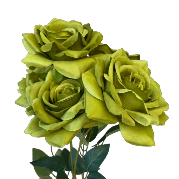 Lime Green Natalia 7 Head Silk Rose Bunch