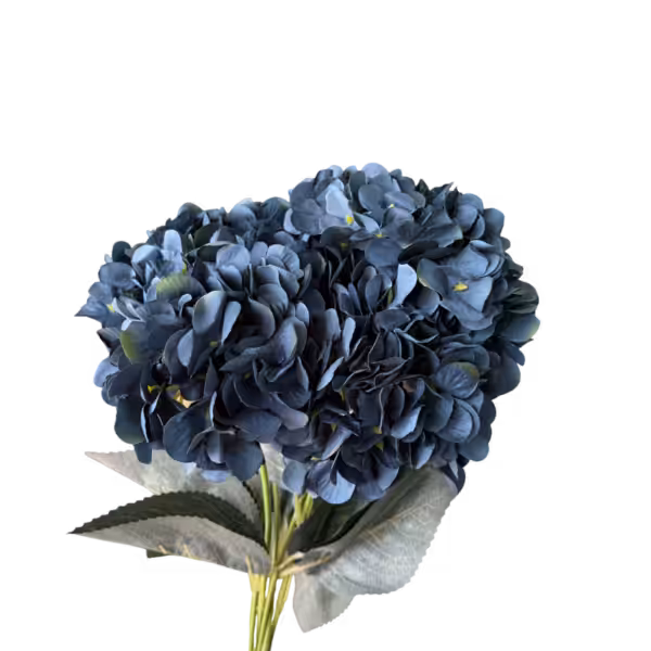 Dark Teal Blue Lyla 5-Head Hydrangea Bunch